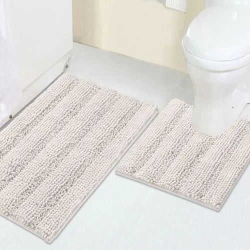 Miniatura 85 de Turquoize Alfombras de Baño de Chenilla Peludas Alfombra de Baño Antideslizante Gruesas Alfombras Peludas para Baño Chenilla Juego de Alfombra