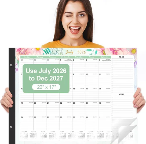 Miniatura 12 de Gannyfer Calendario de escritorio 2026-18 meses, calendario de escritorio grande, para usar ahora hasta diciembre de 2026, calendario de escritorio