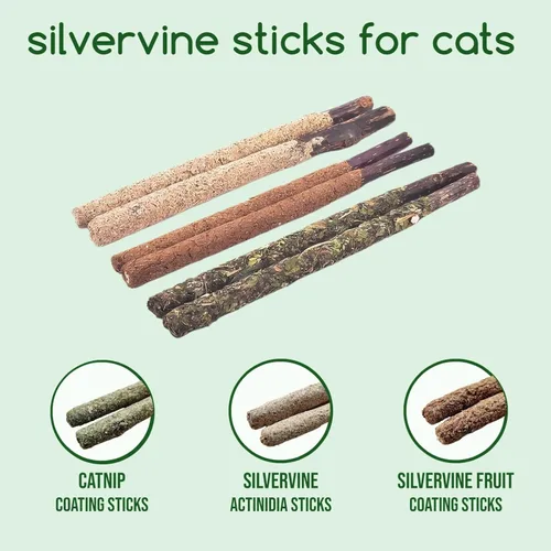 Miniatura 3 de Silvervine Sticks - Juego de juguetes de cuerda de hierba gatera para la limpieza de dientes de gatos, juguetes para masticar gatos, juguetes
