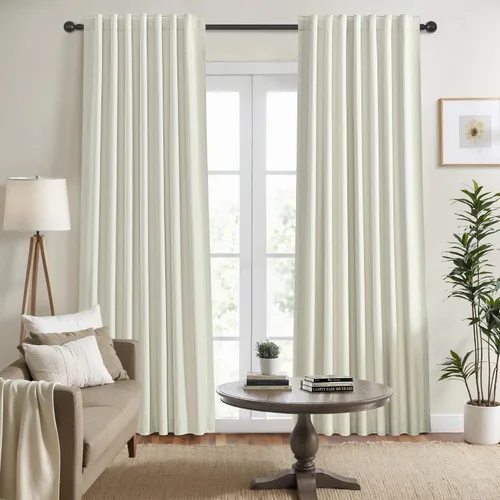 Miniatura 7 de Cortinas opacas de 54 pulgadas de largo para dormitorio, sala de estar, cortinas beige con aislamiento térmico, oscurecimiento de la habitación