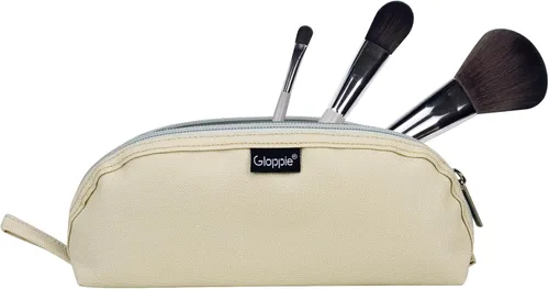 Gloppie Soporte Portátil de Brochas de Maquillaje para Viajes Estuche de Viaje de Brochas de Maquillaje, Blanco hueso