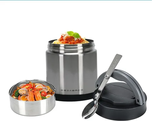 Termo para comida caliente 33.8 OZ, frasco de comida aislado al vacío para adultos, termo de sopa de acero inoxidable de boca ancha a prueba de