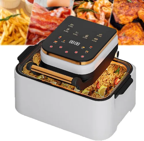Miniatura 9 de Freidora de aire, freidora de aire visual de 12 l, horno inteligente de 1700 W con pantalla táctil digital sin aceite, temporizador y temperatura