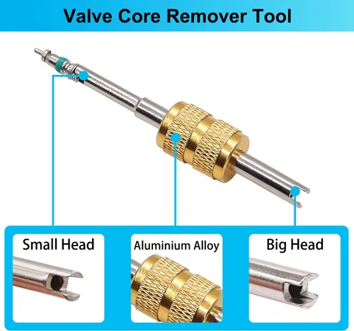 Miniatura 4 de TWTADE Kit de núcleo de válvula de aire acondicionado para automóvil, A/C R12 R134a, núcleos de vástago de válvula Schrader de refrigeración