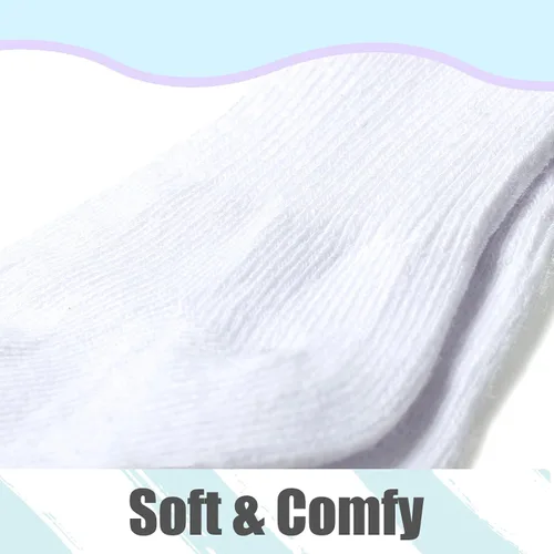 Miniatura 5 de Calcetines hasta la rodilla para bebé, calcetines altos hasta el muslo, medias de algodón sin costuras para recién nacidos, niños y niñas, 5 pares
