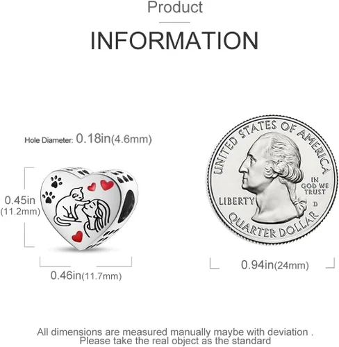 Miniatura 4 de MULA Dijes de plata de ley 925 para pulseras y collares, lindos gatos, perros, elefantes, animales, familia, cuentas, colgantes, joyería para mujer