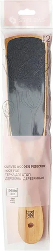 Miniatura 4 de STALEKS Beauty & Care - Lima de pie de madera tipo 10 tipo 2 (grano 100/180), herramienta ergonómica de pedicura de doble cara