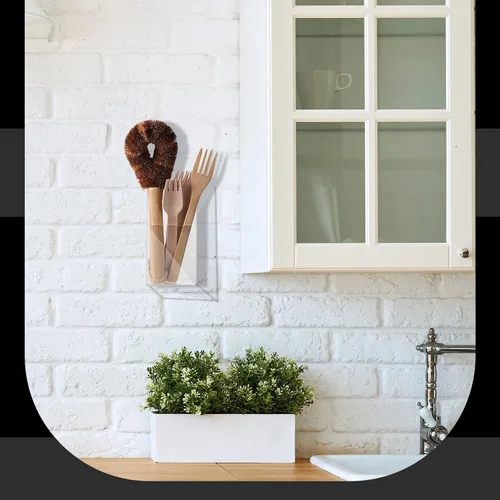 Miniatura 4 de TaoBary Paquete de 2 soportes para control remoto de pared, acrílico transparente, organizador de medios, caja de almacenamiento de un solo
