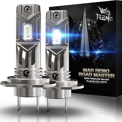 Miniatura 16 de RENO Combo de bombillas 9005 H11, bombillas antiniebla H11 9005 sin ventilador 6500K 800% más brillantes 9005 H11 bombillas antiniebla auxiliar