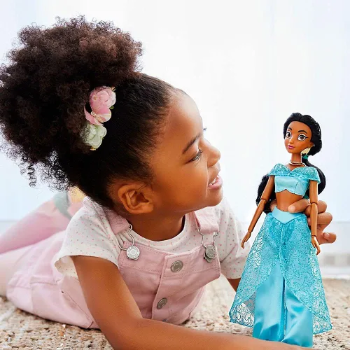Miniatura 4 de Disney Store Muñeca clásica oficial de Disney Princess (Jasmine de Aladdin), 11 pulgadas, incluye cepillo con detalles moldeados, juguete totalmente