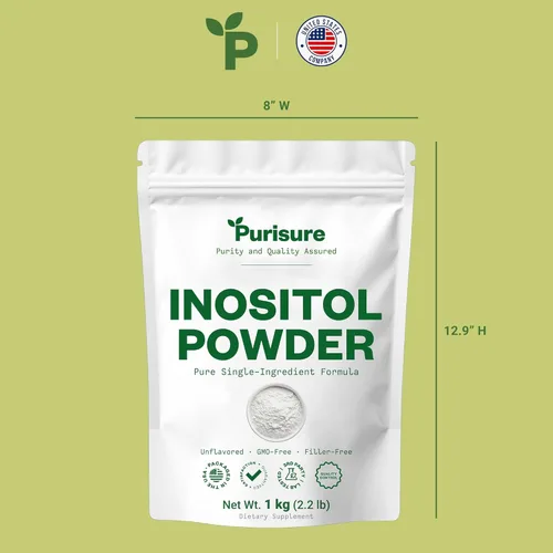 Miniatura 7 de Purisure Inositol en polvo, 2.2 lbs, fertilidad, equilibrio hormonal y apoyo ovárico, polvo de inositol puro, suplemento de inositol para apoyar