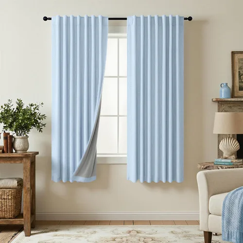 Miniatura 61 de Pitalk Cortinas cortas 100% opacas de lino para cafetería, 40 pulgadas de largo, 2 paneles, cortinas de puerta francesa para ventana, cortina