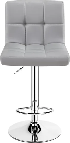 Miniatura 24 de Topeakmart Taburetes de bar modernos de altura ajustable, taburete giratorio de piel sintética, silla trasera de isla de cocina, taburete giratorio