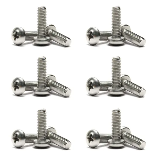 Miniatura 54 de MroMax 5 tornillos de máquina Phillips de cabeza plana M8 x 0.984 in, acero inoxidable 304 18-8, rosca completa, tornillos de cabeza cruzada gris