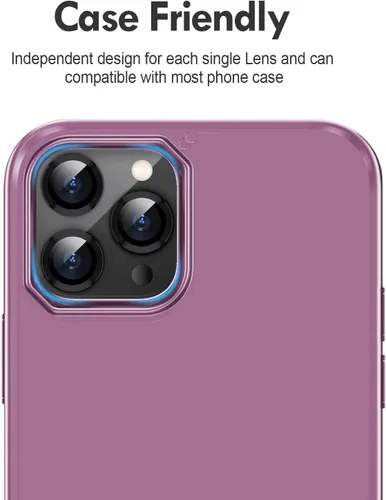 Miniatura 6 de Protector de lente de cámara Bling para iPhone 14 Pro/14 Pro Max, dureza 9H a prueba de rayones, protector de anillo individual de metal, accesorios