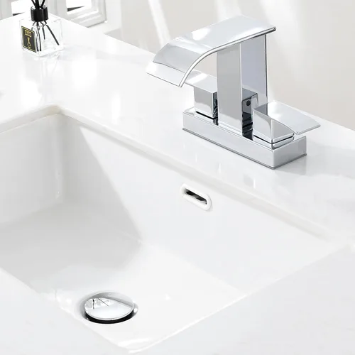 Miniatura 5 de TIORIY Desagüe Pop Up Cromado para Lavabo de Baño, con Rebosadero Tapón de Lavabo de Baño de Plástico para Grifo de Vasija, Montaje de Tocador
