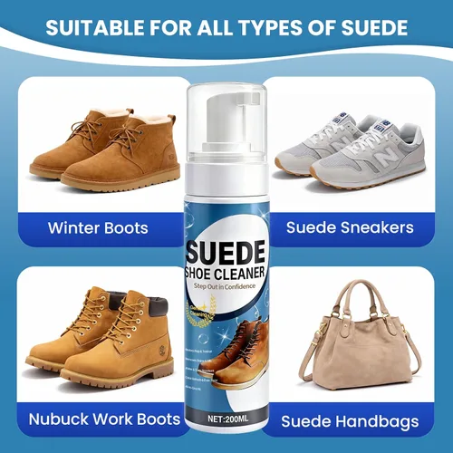 Miniatura 2 de Suede Shoe Cleaner, Color-Safe Foam Cleaner for Suede & Leather Shoes - Removes Dirt, Stains & Water Spots