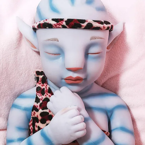 Miniatura 2 de Vollence Muñeca de bebé Reborn de silicona de 20 pulgadas con ojos cerrados Avatar - Niño