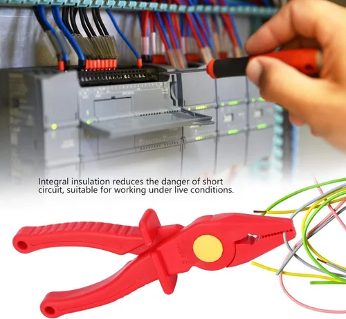 Miniatura 9 de Oumefar Herramienta de mano eléctrica de mano de 7,7 pulgadas de plástico cómodo agarre 1000 V Alicates de corte aislados de alto voltaje