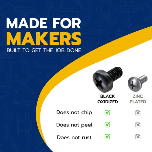 Miniatura 4 de Tornillos negros para placa de matrícula para BMW y Tesla, M5-0.031 x 0.236 in, acero inoxidable, color negro, oxidados en Estados Unidos