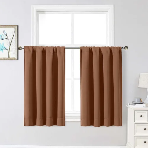 Miniatura 32 de Cortinas opacas para dormitorio, sala de estar, juego de 2 paneles de 54 pulgadas de largo, cortinas de oscurecimiento de habitación con aislamiento
