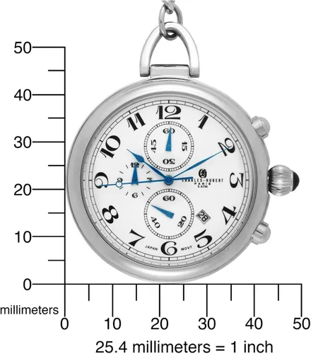 Miniatura 3 de Charles-Hubert, Paris Reloj de bolsillo de cuarzo de acero inoxidable, Reloj de cuarzo, cronógrafo, mecánico