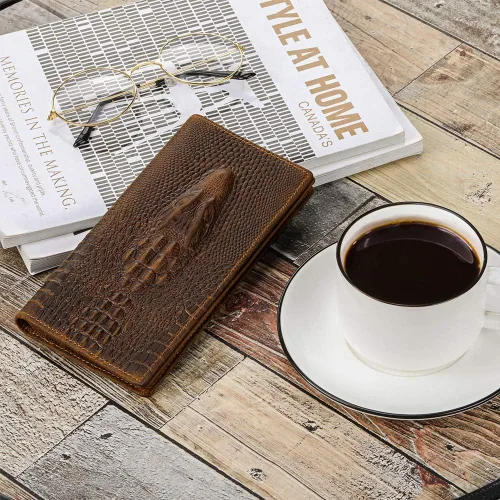 Miniatura 2 de Kattee cartera plegadiza clásica de cuero para hombre