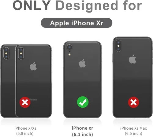 Miniatura 2 de Funda para iPhone XR, bonita funda [Don't Touch My Phone] a prueba de golpes de doble capa resistente de silicona protectora de plástico para niñas