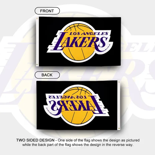 Miniatura 2 de Desert Cactus Bandera de los Lakers de Los Ángeles Los Angeles Lakers NBA National Basketball Association 100% poliéster para interiores