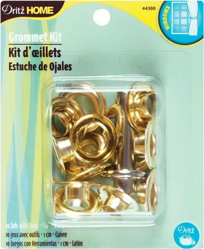Dritz Home 44388 Kit de ojales, 10 juegos con herramientas, 7/16 pulgadas, latón