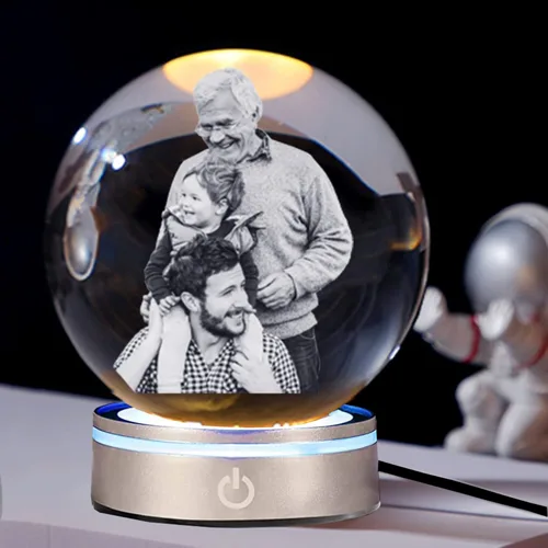 Miniatura 8 de Foto de cristal 3D personalizada con tu propia foto, marco de fotos grabado con láser 3D personalizado, boda, aniversario, Navidad, Día del Padre