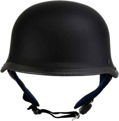 Miniatura 8 de Hot Leathers Plano negro El Hanz estilo alemán Vintage motocicleta medio casco HLT75