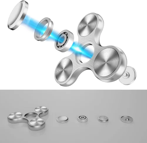 Miniatura 2 de Fidget Spinners, 3-8 minutos de giros de acero inoxidable con rodamiento de metal Fidget Spinner, EDC TDAH estrés ansiedad alivia juguetes