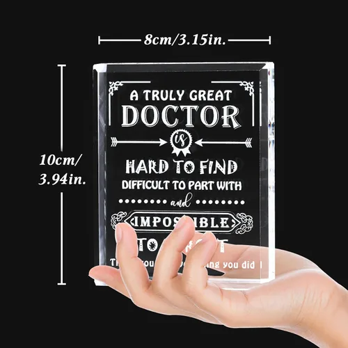 Miniatura 5 de Regalos de médico Movdyka para hombres y mujeres Placa conmemorativa de cristal Los mejores regalos del médico de todos los tiempos Regalo único