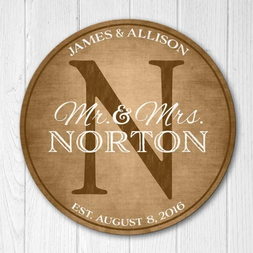 Miniatura 4 de Personalized Wedding Anniversary Gift, Wood Family Established Sign, Mr and Mrs Last Name Wood Plaque