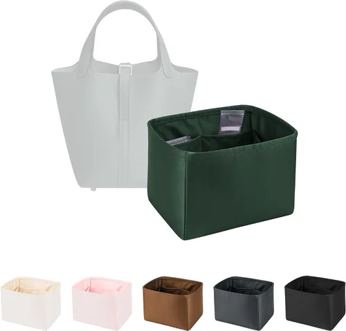 Miniatura 29 de Organizador de bolso para bolsa de lujo, tela de satén ligera y suave con bolsillos, ideal para viajes, compras y uso diario, opciones multicolor