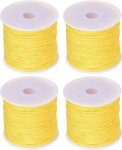 Miniatura 8 de HARFINGTON 4 rollos de hilo de nailon para anudar 0.031 in, 50 yardas de nailon trenzado para manualidades, cuerda de satén para pulsera, collar