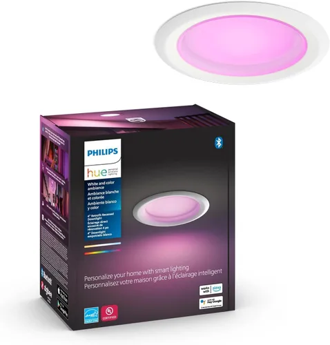 Miniatura 11 de Philips Hue lámpara empotrable inteligente LED de 4 pulgadas - Luz cálida a blanca fría Ambiance - 1 paquete - 850LM - Interior - Control