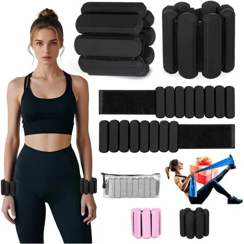 Miniatura 8 de Adjustable Ankle Weights,Wrist Weights for Women & Men,Set of 2 (1Lb Each),Perfect for Walking,Running,Yoga,Pilates,Gym,Strength Training. Weighted