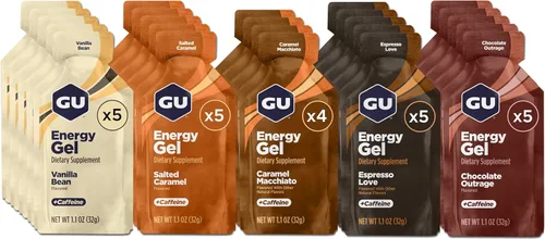 GU Energy Original Sports Nutrition Gel Energético, Vegano, Sin Gluten, Kosher y Sin Lácteos, Energía Portátil para Cualquier Entrenamiento, 24