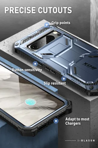 Miniatura 5 de i-Blason Funda para Google Pixel 8 Pro con protector de pantalla integrado [compatible con identificación de huellas dactilares] Funda protectora