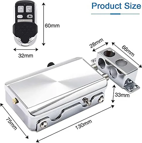 Miniatura 5 de Cerradura de puerta electrónica, cerradura de puerta antirrobo de aleación de zinc con 4 controles remotos, cerradura de control remoto inteligente