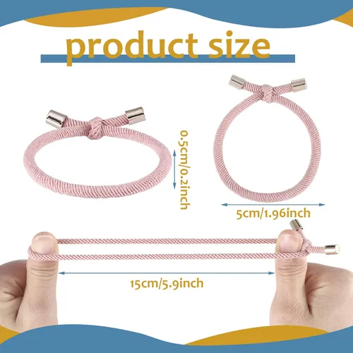 Miniatura 2 de Canlierr 48 ligas para el cabello anudadas de colores, lazos ajustables para el cabello, lazos elásticos sin daños, soportes para cola de caballo