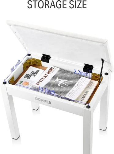Miniatura 8 de Donner Piano digital DDP-80 PLUS + banco de piano blanco