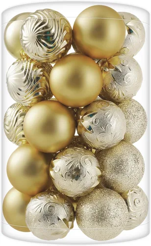Miniatura 39 de 34 piezas Adornos de bola de Navidad azul bebé irrompibles de plástico para árbol de Navidad, decoraciones para fiesta de Navidad, oficina en casa