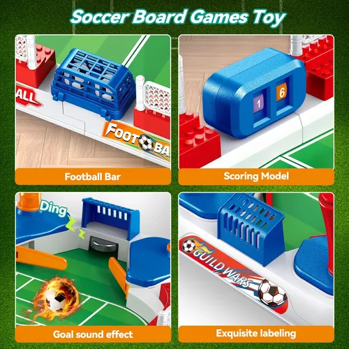 Miniatura 6 de Mini juego de mesa de futbolín para niños: juguete de regalos de fútbol para niños de 3, 4, 5, 6, 7, 8 a 12 años, juegos de mesa de fútbol deportivo