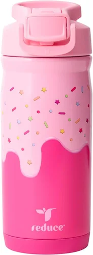Miniatura 18 de Reduce Hydrate Pro Kids - Botella de agua aislada de acero inoxidable de 14 onzas con pajilla, vaso a prueba de derrames para niños, retención