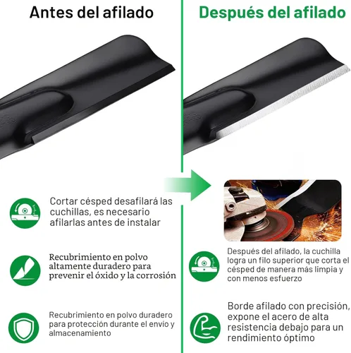 Miniatura 4 de Grasscool GY20852 GX21784 Cuchillas Trituradoras para Cortacésped para John Deere 48 pulgadas D140 E140 D160 E160 E170 E150 LA145 LA140 LA155 155C