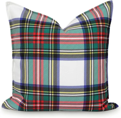 Miniatura 7 de Hofdeco Premium Funda de almohada lumbar decorativa de lona pesada clásica navideña de vacaciones de invierno SOLO para sofá, diván, cama, tartán
