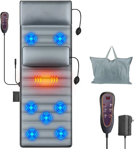 Miniatura 13 de TeqHome Tapete de Masaje de Cuerpo Completo con Calor y Almohada de Masaje Shiatsu Movible para Cuello y Espalda, Almohadilla de Masaje con Almohada